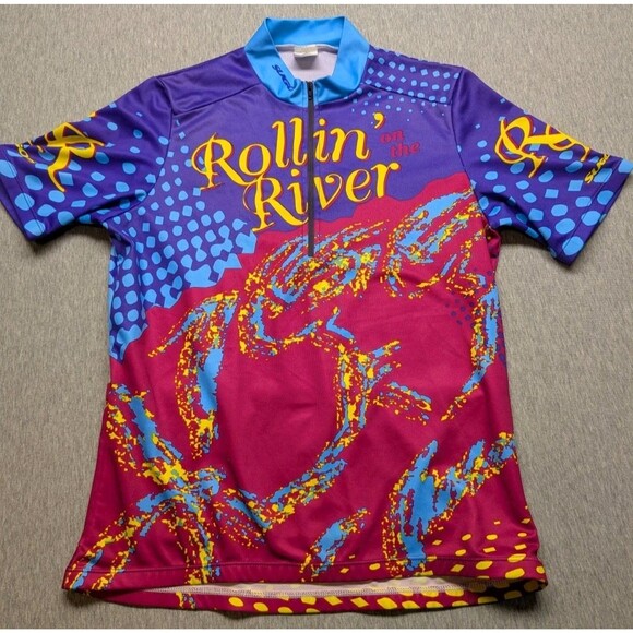 VTG Sugoi Rollin On The River Cycling Jersey Tandem Spokane WA Sz Medium - Picture 1 of 7